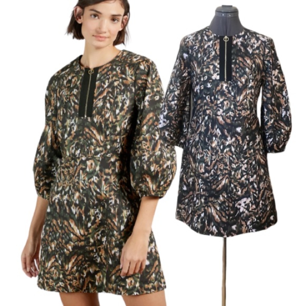 Ted Baker Holily Urban Graphic-print Stretch Dress Size 1